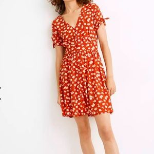 Madewell Button Front tie sleeve retro dress (22w)